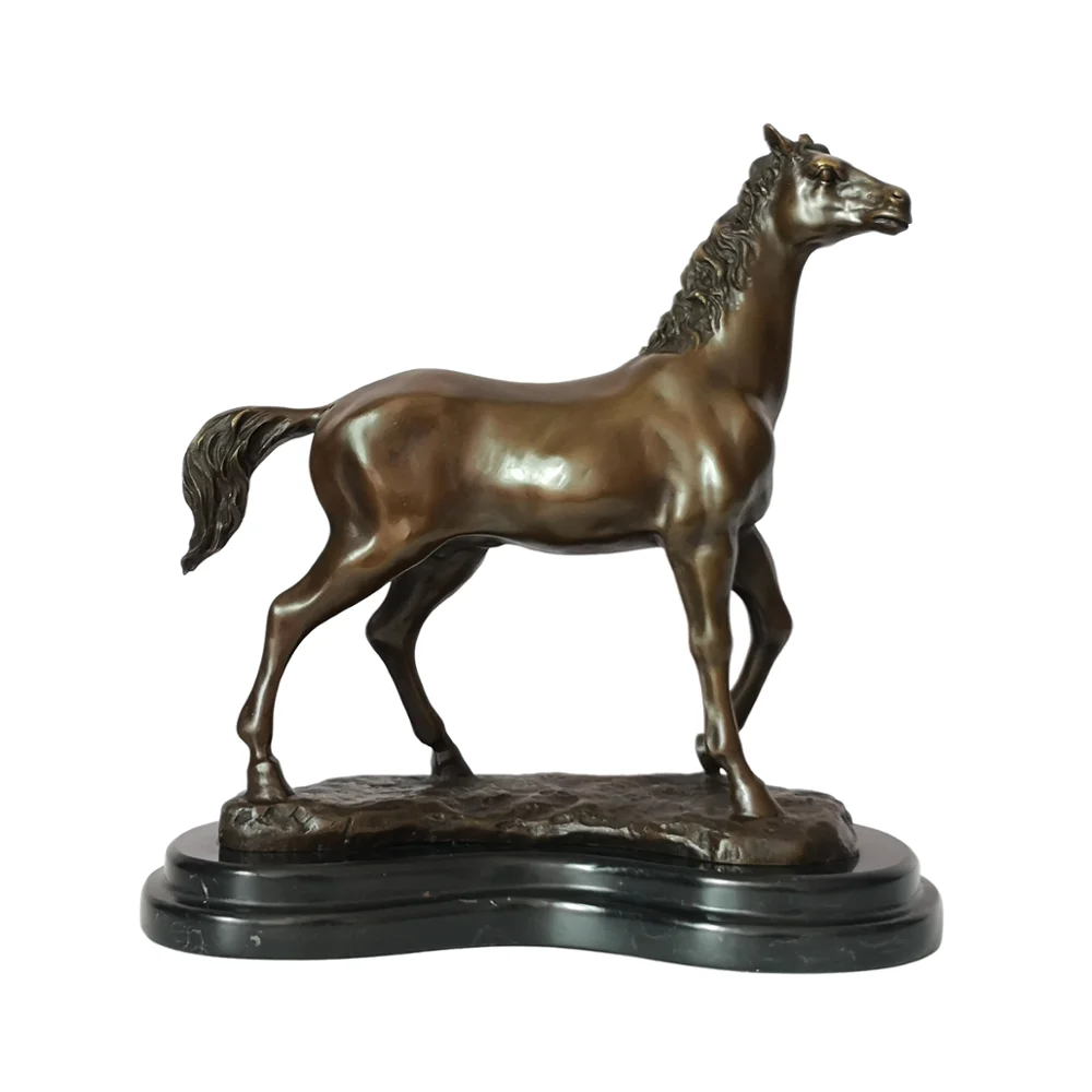 

Standing Arabian Horse Statue Sculpture Bronze Animal Figurine Art for Hotel office Table Decor High-end Business Present