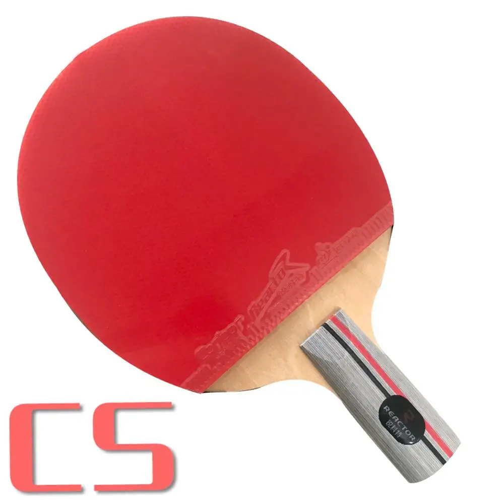 CS short handle Ракетка для настольного тенниса, реактор DJ200, лезвие для настольного тенниса с 2 резиновыми наконечниками для настольного тенниса - Цвет: CS short handle