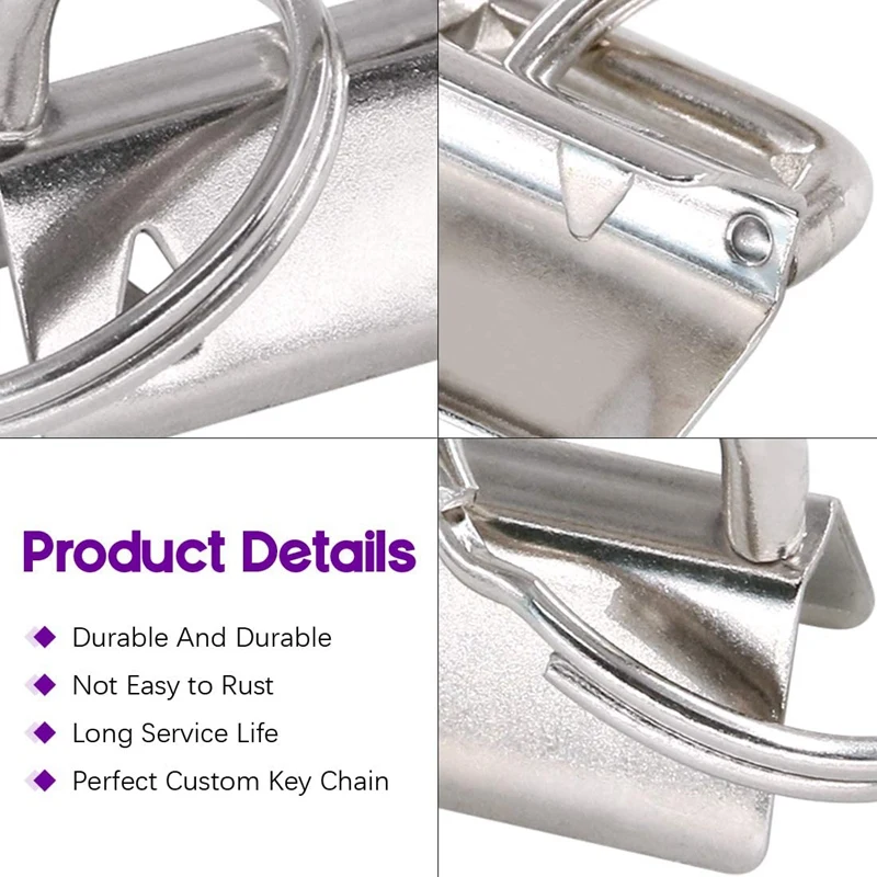 45 шт покрытые серебром 1 дюйм брелок аппаратные средства с брелки для ключей
