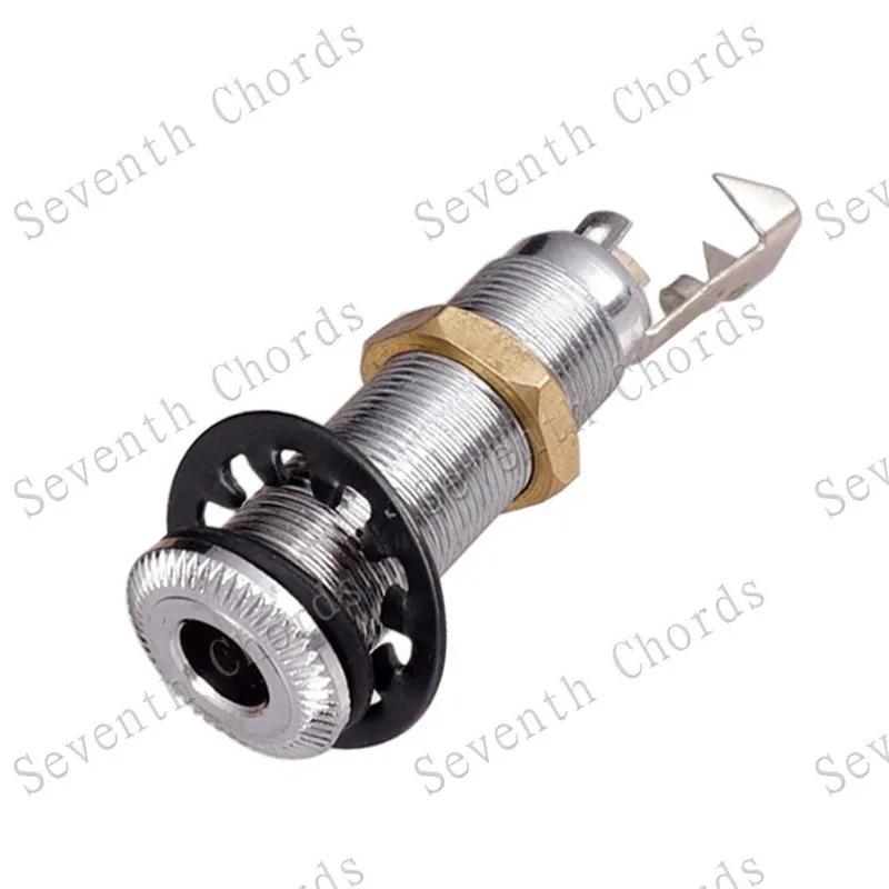 1pcs 635mm 14 messing gewinde zylinder bass gitarre jack pickup ausgang eingang steckdose für elektrische gitarre zubehör teile free glob