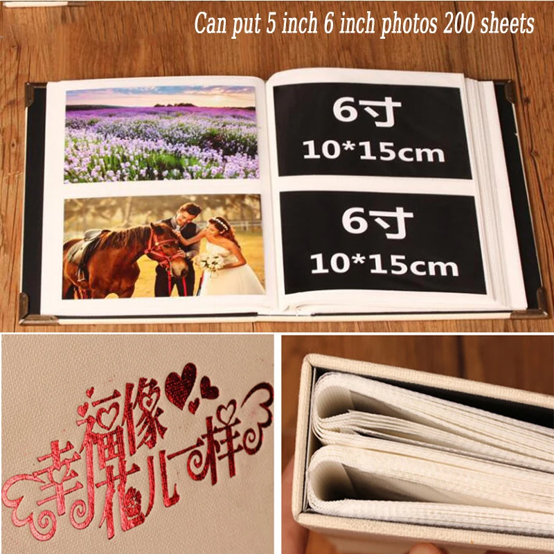 6 дюймов фотоальбом мультфильм Милая картинка рамка для хранения 200 листов