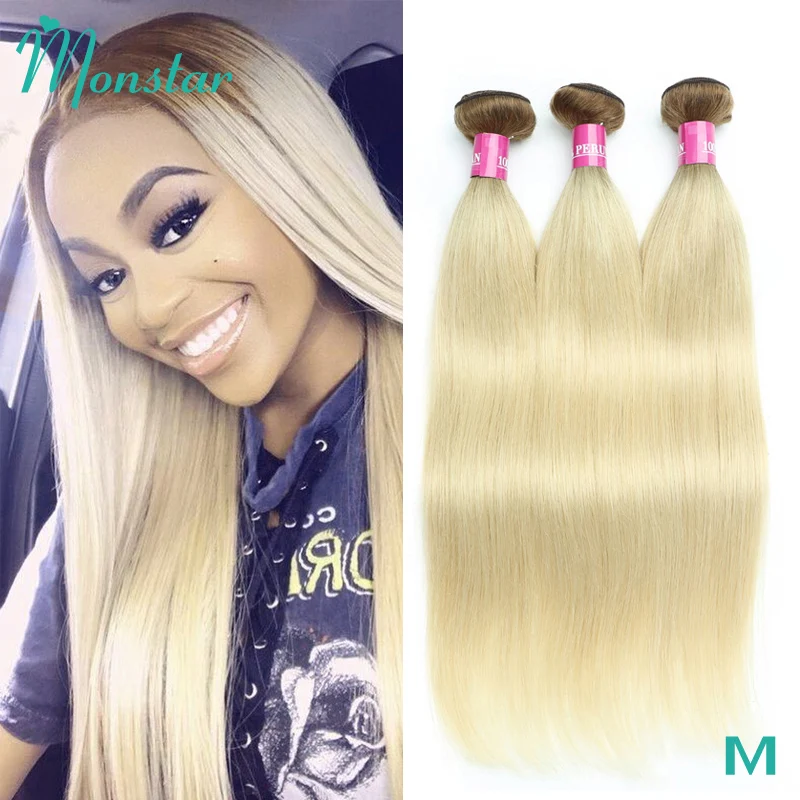Monstar Remy Ombre T8/613 блонд Платиновые пучки 100% натуральные волосы плетеные