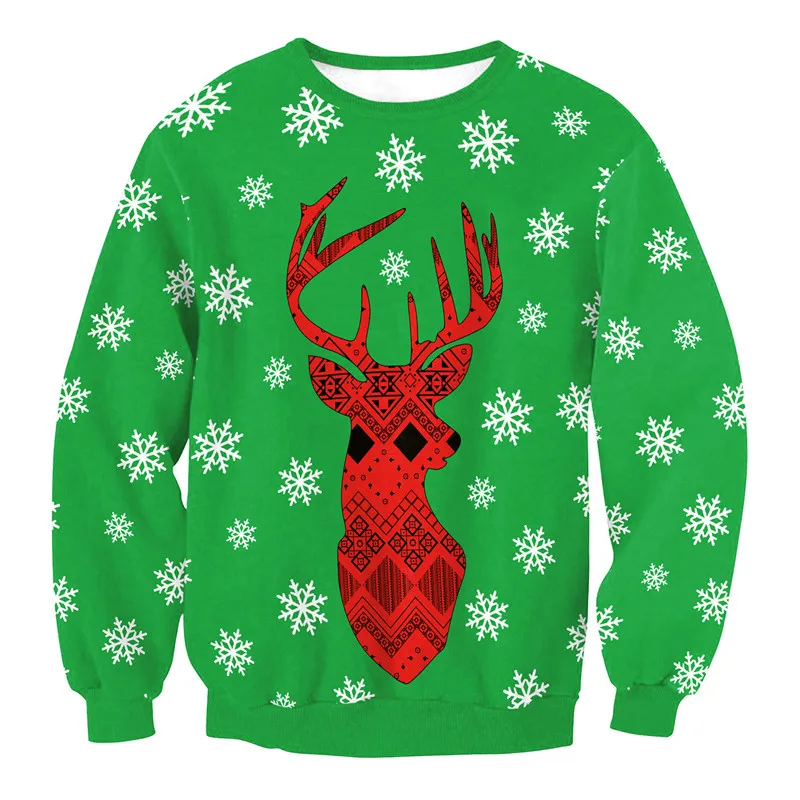 Sweater 9 Унисекс, мужские и женские,, уродливые Рождественские свитера для женщин, с принтом, круглый вырез, свободный женский свитер, Осень-зима, топы, одежда на Рождество, большие размеры - Цвет: Sweater 9