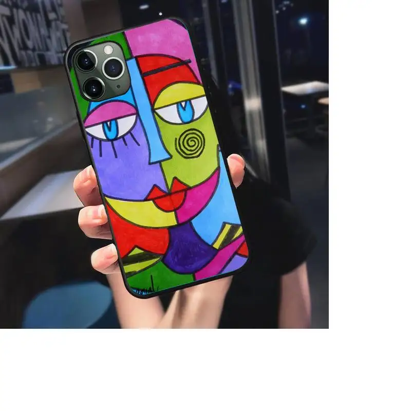 

Picasso abstract Art painting Phone Case For iphone 7 8 plus x xr xs 11 12 mini pro max Black Soft nax fundas cover