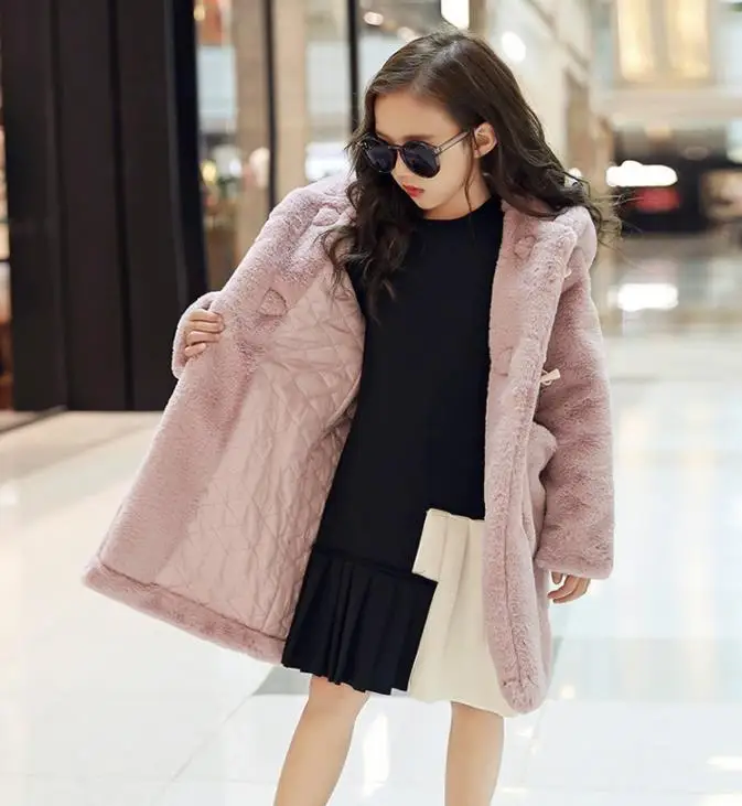 Детская зимняя куртка с капюшоном на искусственном меху кроличьими ушками | Мать