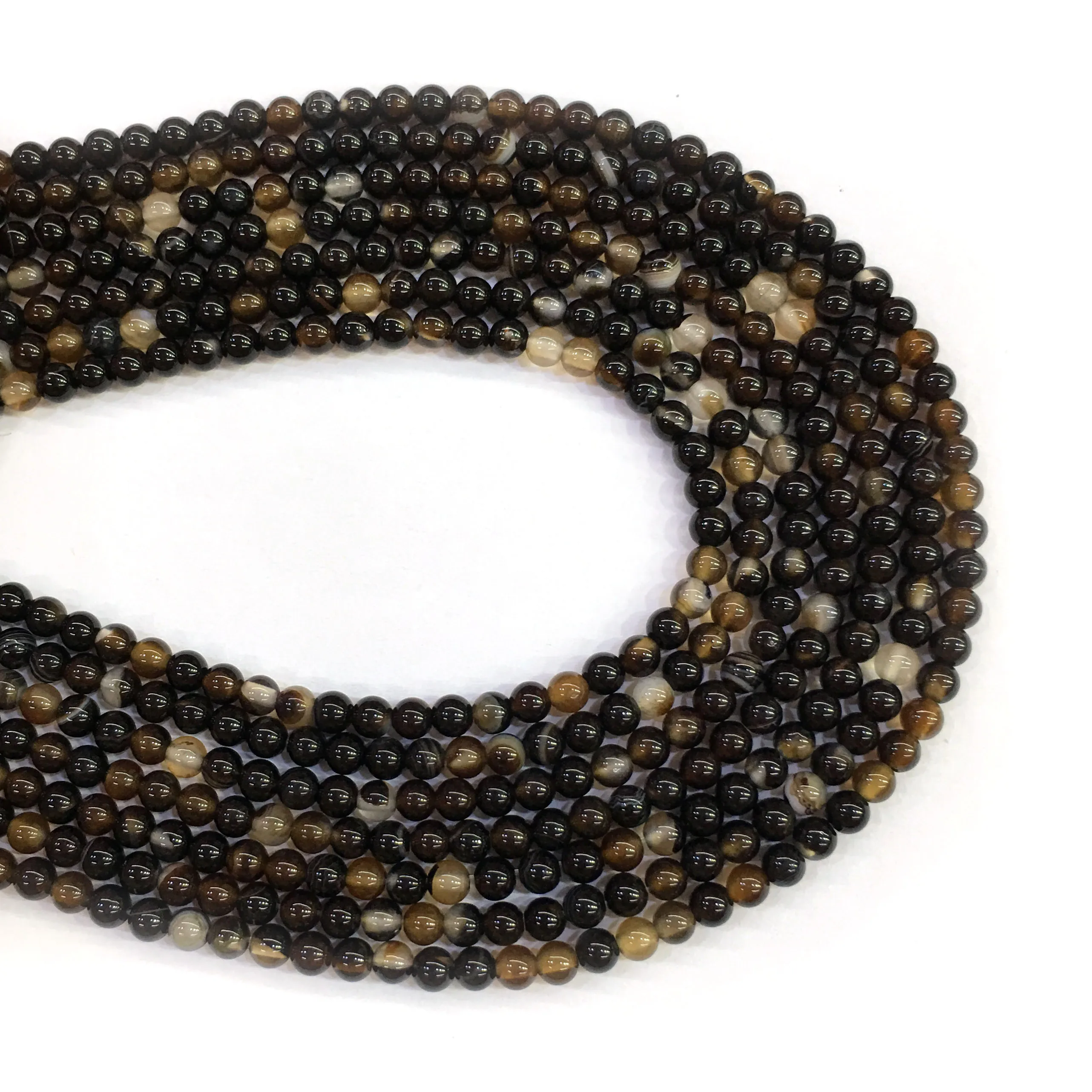 

Бусина из черного агата, размер 4 мм, Длина 38 см, 2020