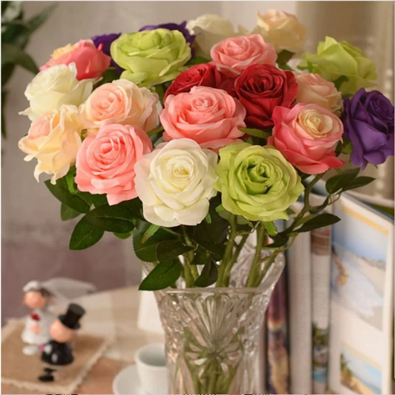 1 шт. корейский искусственный цветок розы одиночное украшение для дома гостиной