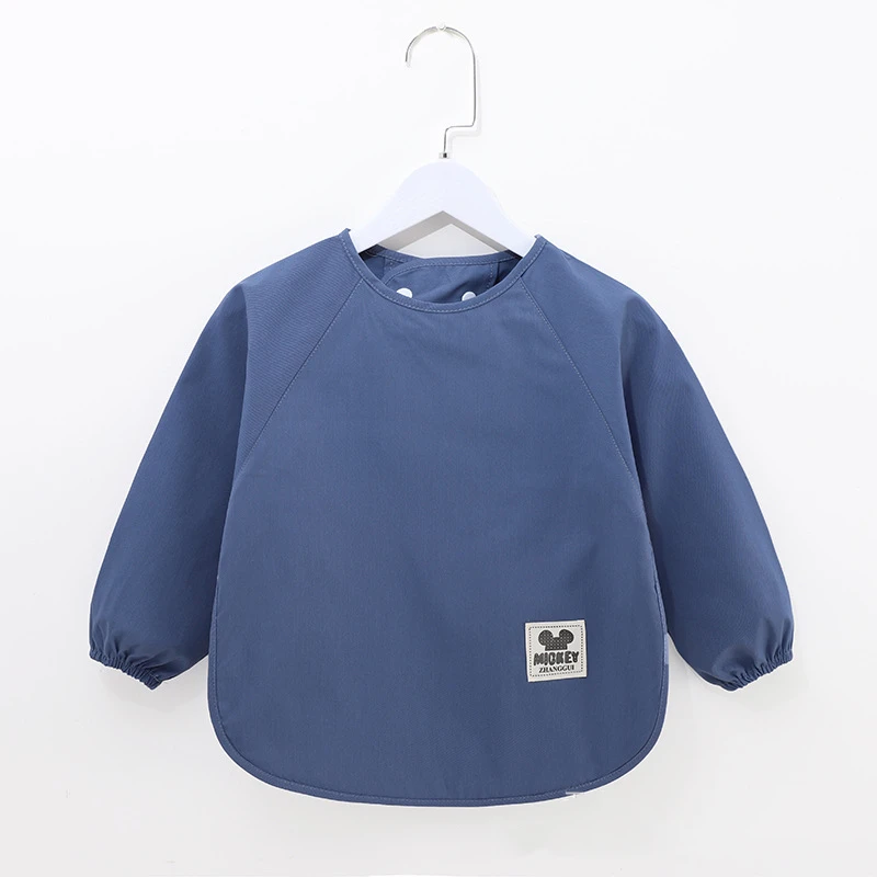 

Baby Bibs Waterproof Solid Color Apron Infant Feeding Bib Long Sleeve Kids Burp Cloth High Quality