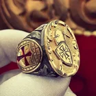 Мужское Винтажное кольцо с узором в виде креста самурая Новинка модное металлическое позолоченное армированное кольцо рыцарское кольцо аксессуары ювелирные изделия Вечерние