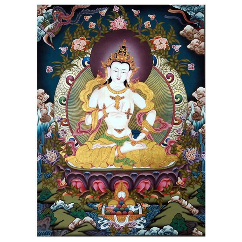 5D алмазная живопись полная круглая мозаика вышивка с изображением Будды лотоса