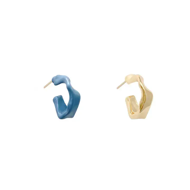 

Metal Stud Asymmetric Irregular 2021 Punk Limited Earrings for Women Luxurious Wedding