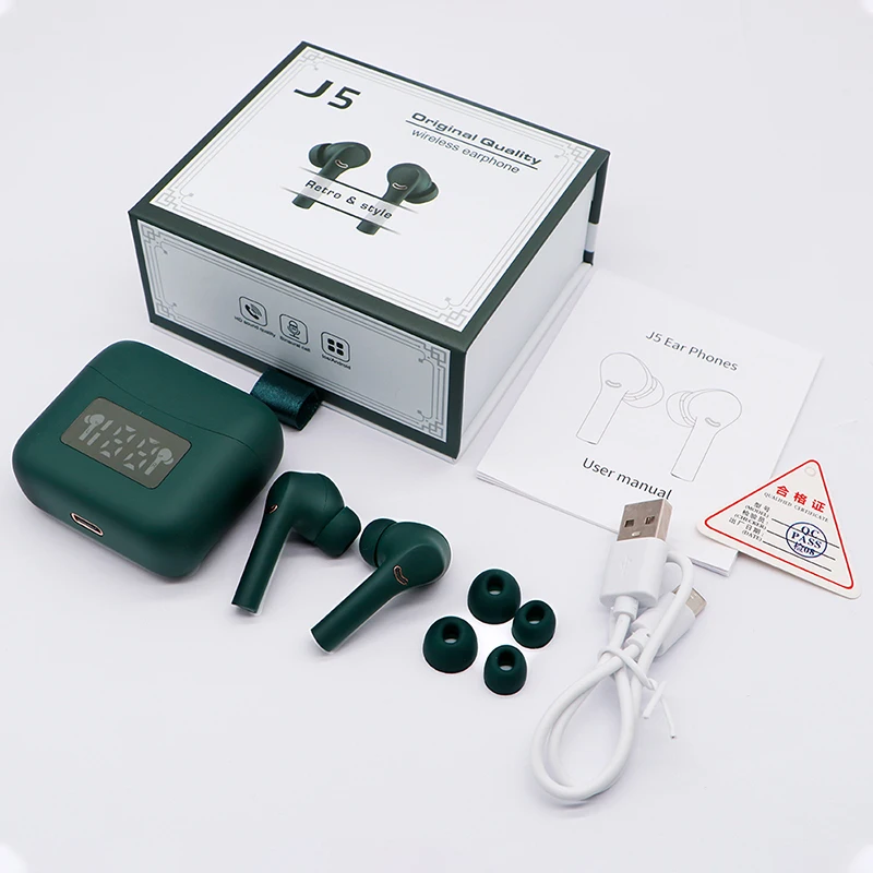 

ANC J5 Tws Earphone Bluetooth Wireless Headphones Sport earphones Stereo Earbuds Music Touch Control Headphones With Microphone