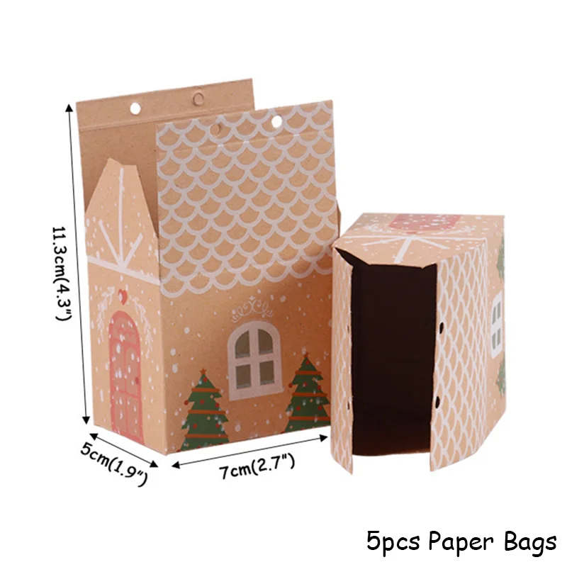 5pcs Paper Box Рождественские украшения для дома веселая Рождественская елка рождественские украшения Санта Снеговик Noel Navidad год Natal - Цвет: 5pcs Paper Box