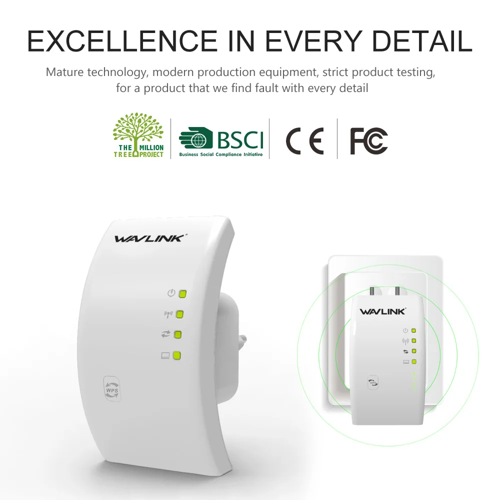 Беспроводной Wi Fi репитер Wavlink 300 Мбит/с 802.11b/G/N 2 4G|Беспроводные роутеры| |