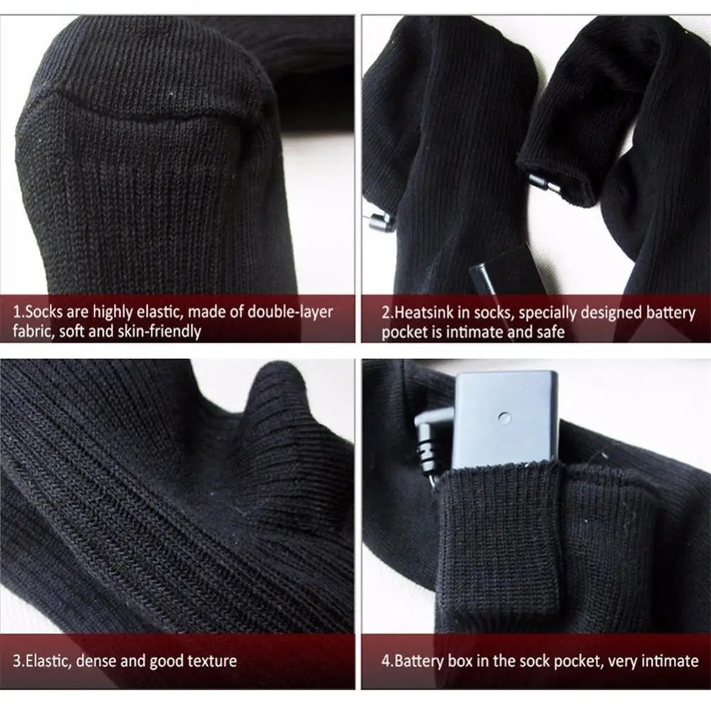 Хлопковые двухслойные теплые носки с подогревом зимние уличные спортивные