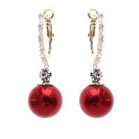 summer fashion temperament pearl earrings for women new trend wedding bridal pendant earings designer cubic zirconia dangle