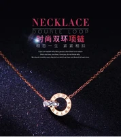 925 sterling silver chain pendants necklace zircon rose gold colour circle necklace roman numerals lover nifty gift stylish