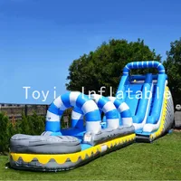 Manufacturer Magic Large Blue Crush Running Bouncy Games Inflatable Water Slide