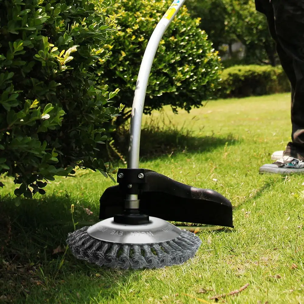 

6 Inch Steel Wire Trimmer Head Grass Brush Cutter Dust Removal Weeding Tray Plate Lawn Mower Brush Garden Cutting Tool 150mm