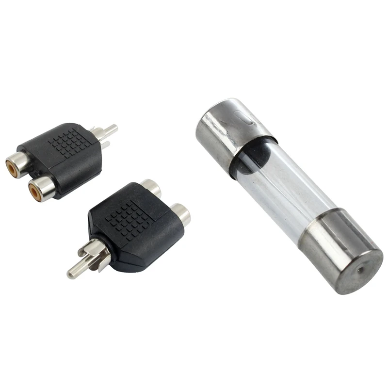 

RISE-2 шт. AV аудио 1 штекер RCA на 2 гнезда RCA переходник с 30 шт. электрических компонентов Стеклянная трубка предохранитель