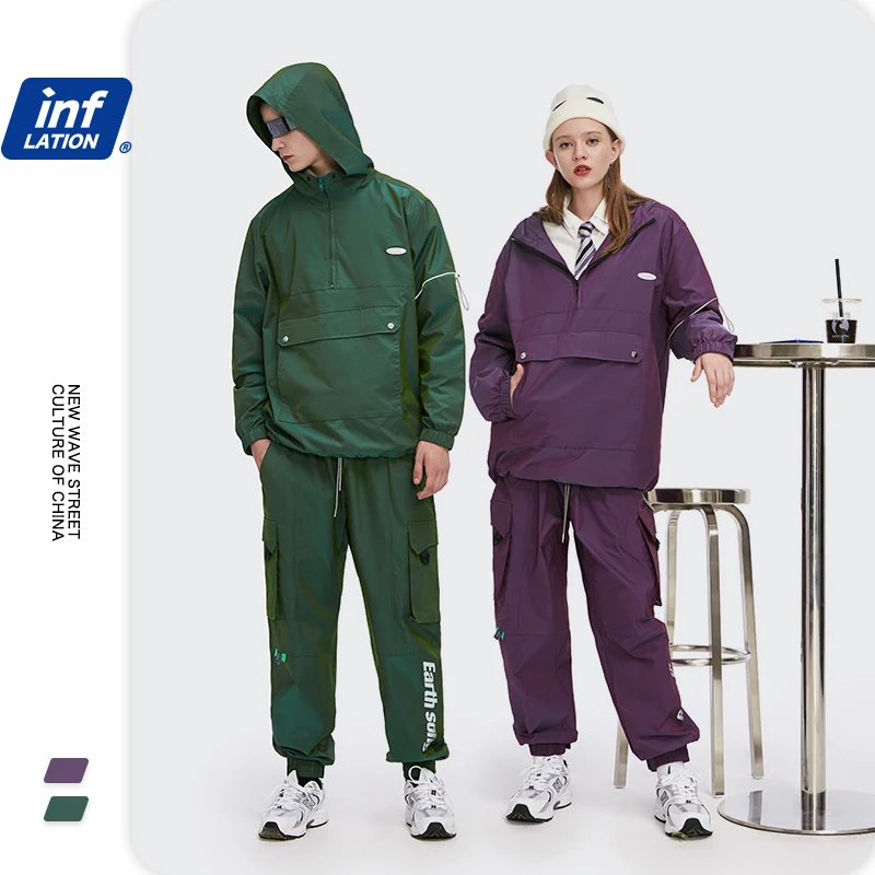 INFLATION мужская куртка с капюшоном в стиле хип хоп костюм для мужчин уличная мода 2020