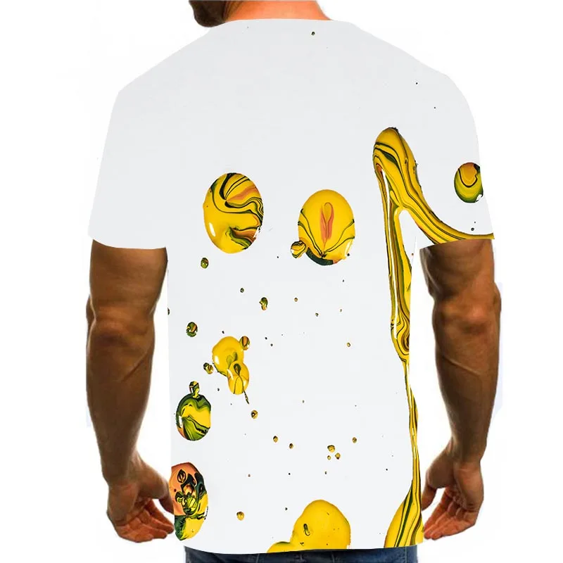 

Men's Abstract Shirt 3D Print T-Shirt Summer Liquid Graphic Tees Pattern Tops