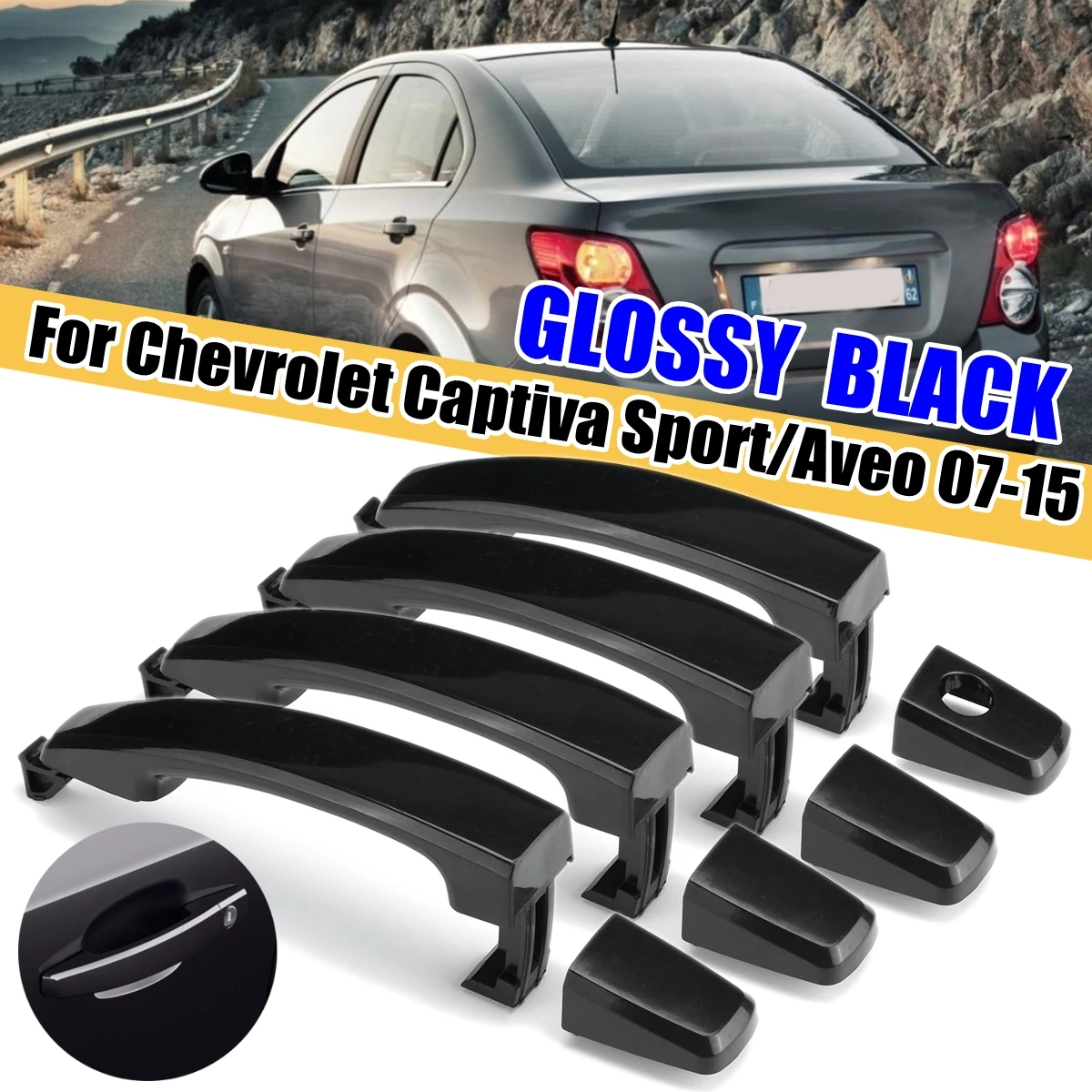 

ABS Door Outer Handle Covers For Chevrolet Captiva Sport/Aveo/Saturn Vue 2007-2015 Glossy Black/Matte Black/Chrome #25972958
