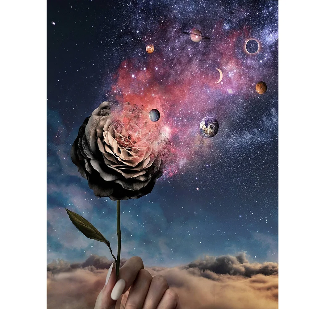 Full Round Drill Diamond Mosaic Starry Moon Pattern Pictures Gift Holiday Art Picture Pendant Home Decoration | Дом и сад