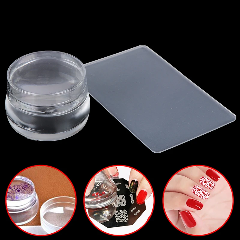 

Силиконовый штамп для ногтей, инструменты для стемпинга ногтей, матовый штамп для ногтевого дизайна, скребок с крышкой, набор скребков для с...