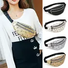 Поясная Сумка для женщин из искусственной кожи, 4 цвета, поясная сумка с геометрическим узором, женская сумка на бедрах, портативная, Новинка сумка для наружного хранения