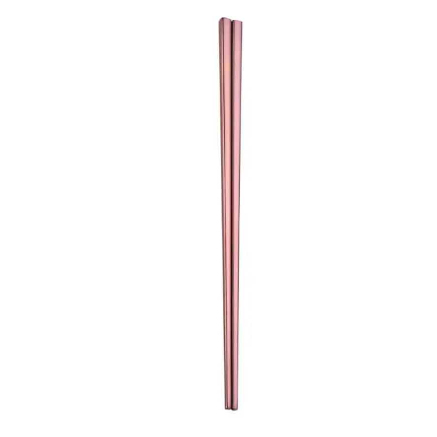 Rose Gold 1 пара палочек для еды посуда из нержавеющей стали красочная длина 23 см палочки для суши экологически чистые палочки для еды - Цвет: Rose Gold