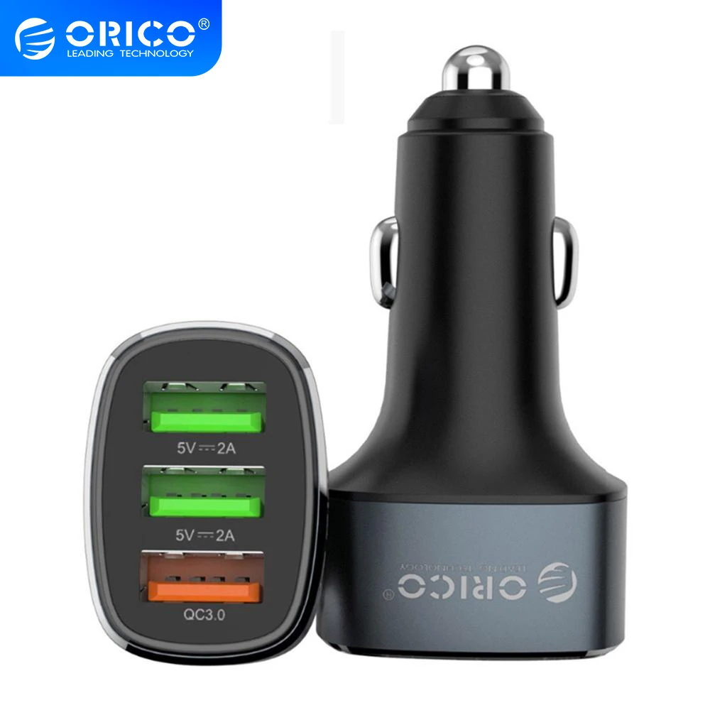 Зарядное устройство ORICO автомобильное с 3 USB-портами и поддержкой быстрой зарядки