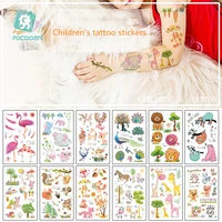 hot sale cartoon animal tattoo designs of peacock flamingo childrens temporary tattoo stickers forest pattern for kid gift