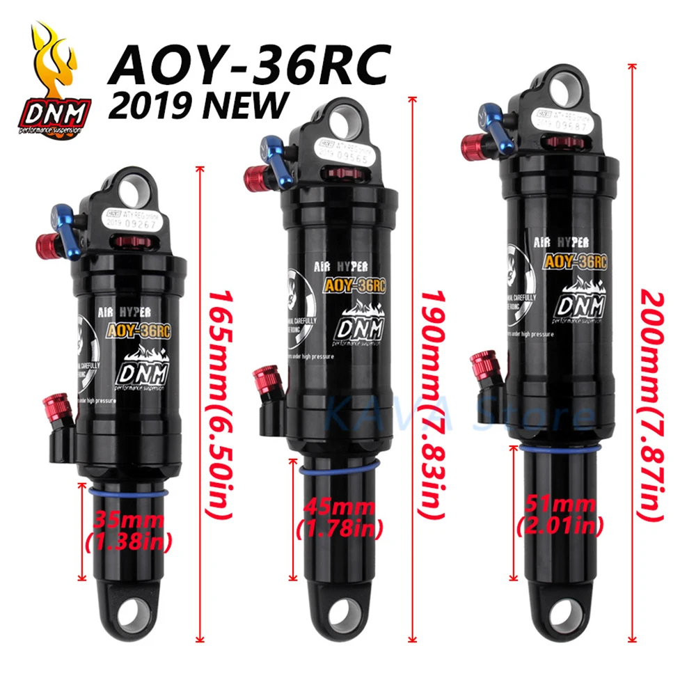 DNM MTB задний амортизатор AOY 36RC 165/190/200 мм отскок/замок давление воздуха горный