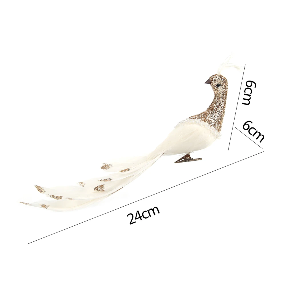 Artificial Simulation Feathers Peafowl Bird Model Garden Decoration Ornaments Wedding Ornament | Дом и сад