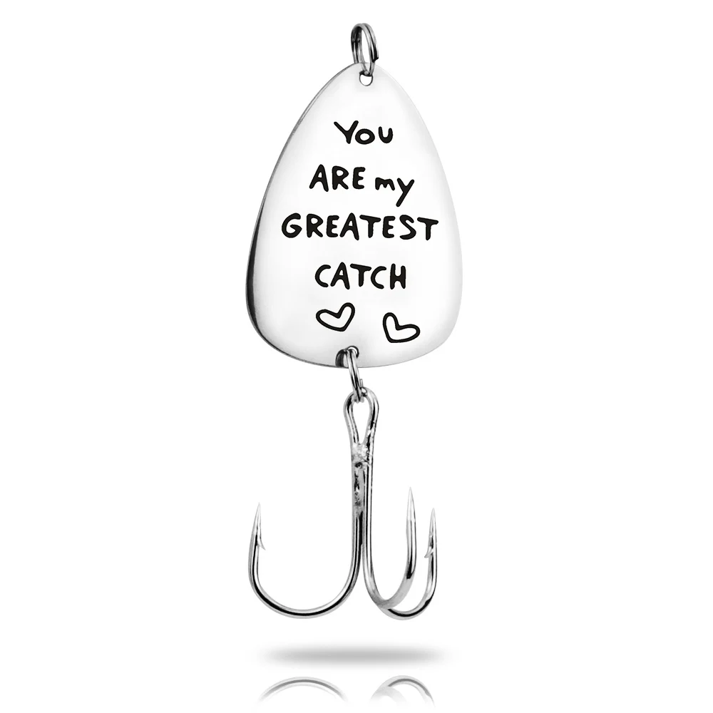 

Stainless Steel Key Ring Fish Hook Customized You are my greatest catch fishing lure Personalized Gift