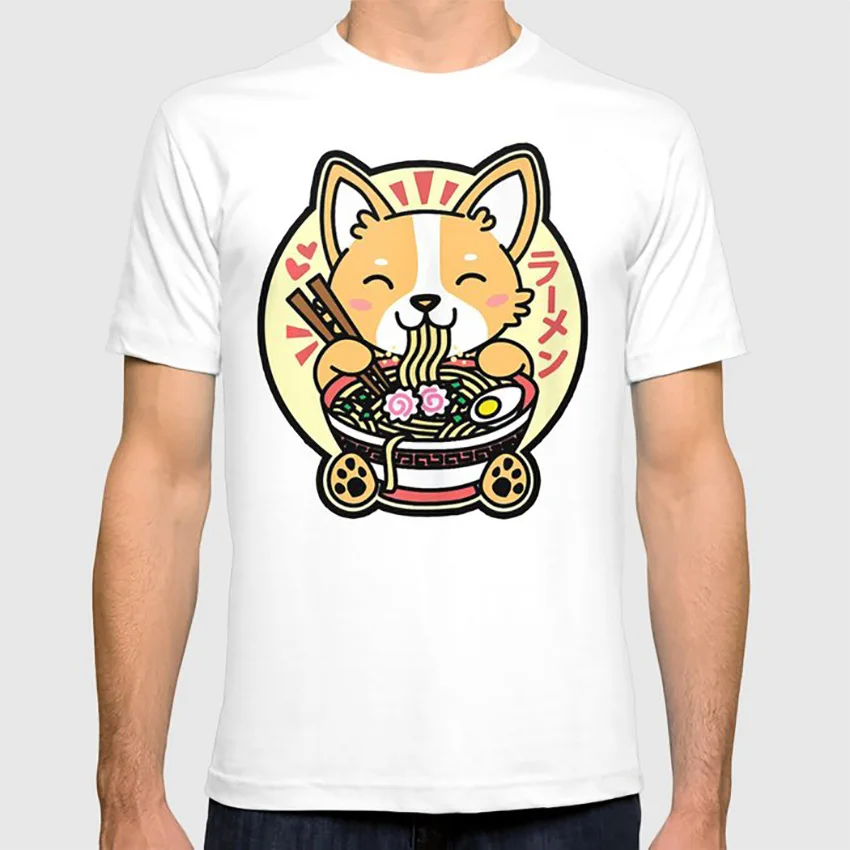 Kawaii Ramen Милая аниме собака корги японская лапша футболка kawaii ramen милый питомец