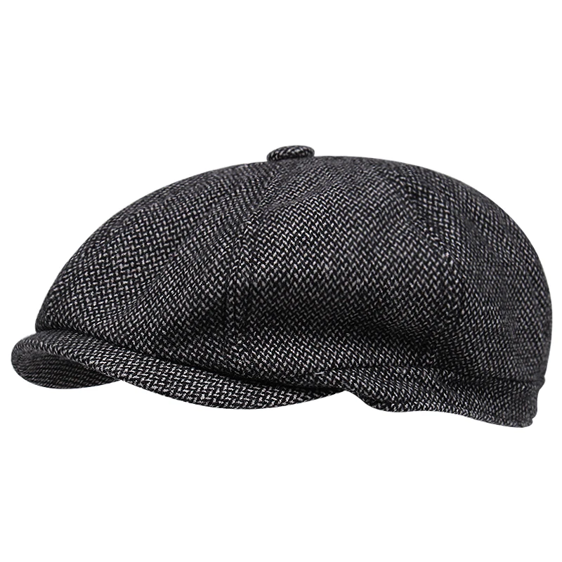 

New style striped beret British style classic unisex all-match octagonal hat spring and winter flat top beret hat