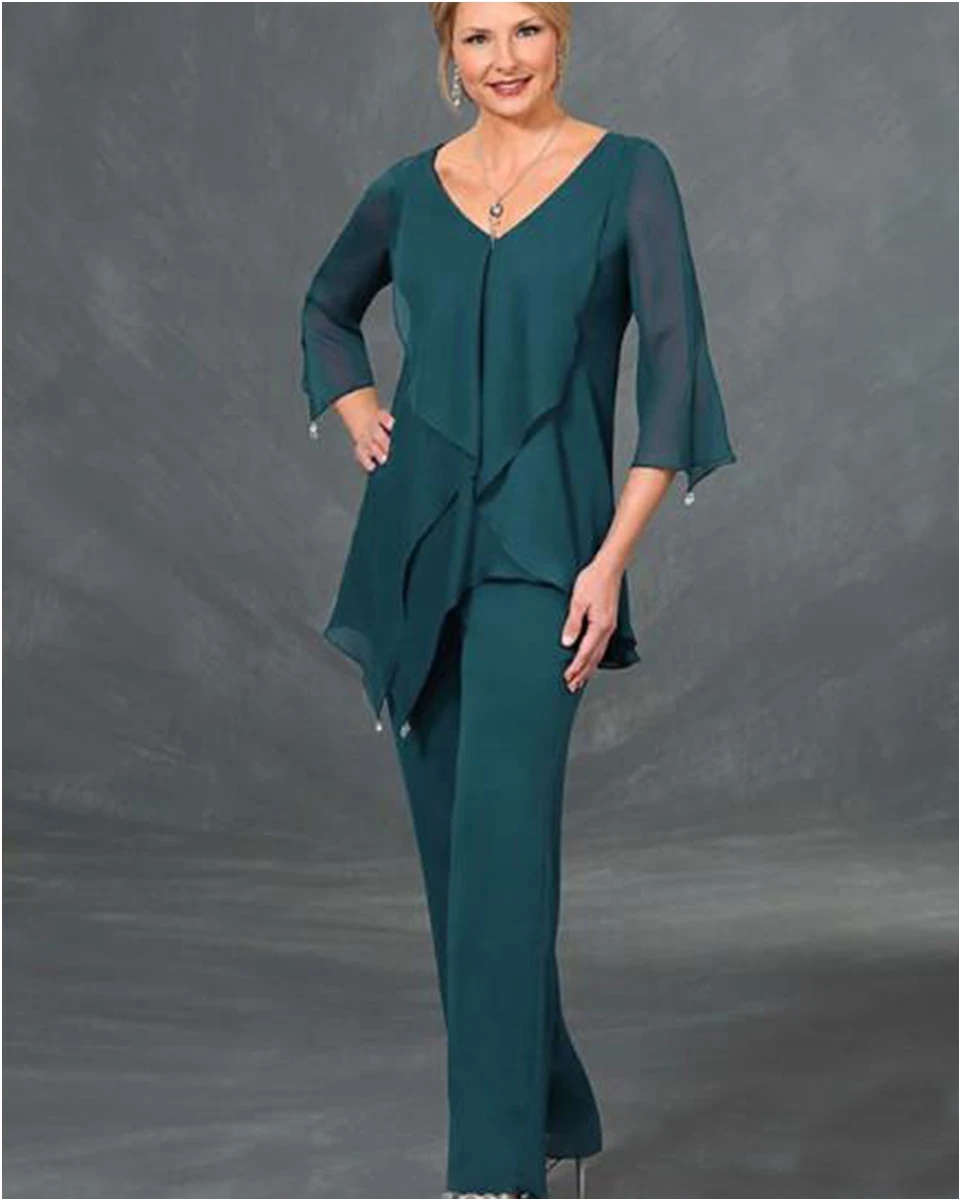 Женское шифоновое платье для матери невесты строгие брюки и жениха из двух