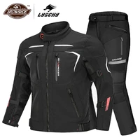 lyschy waterproof motorcycle jacket men moto suit motorcycle jacket pants windproof motocross jacket with ce armor for winter