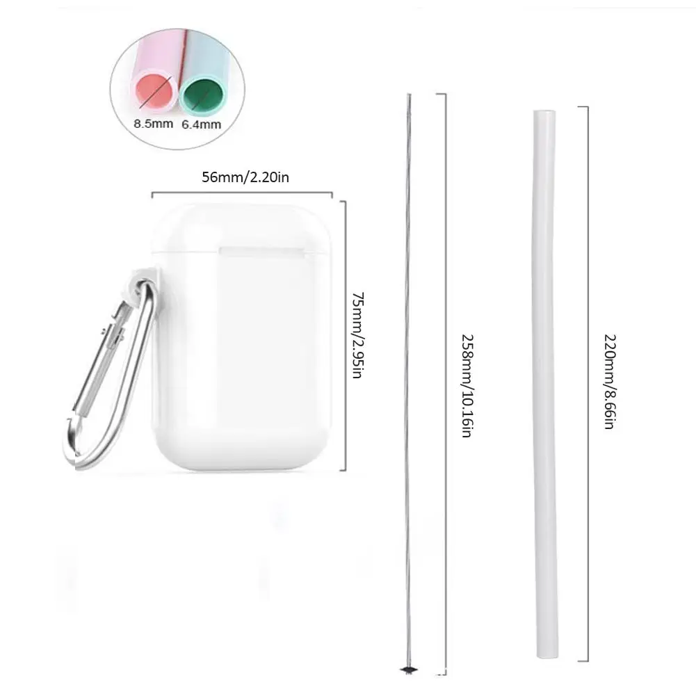 

Reusable Silicone Straight Tube Straw Portable Eco-friendly Drinking Straw Outdoor Camping Picnic Drinking Tool Straw Set