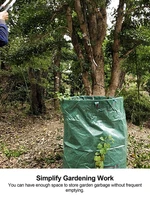 2pcs large capacity garden bag reusable leaf sack trash can foldable garden garbage waste collection container storage bag