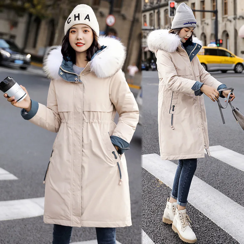 Украина-30 парка с капюшоном пуховик бархатная толстая зимняя одежда длинное