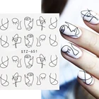 Наклейки для дизайна ногтей, с абстрактным лицом, подвески в виде мороженого геометрических фигур