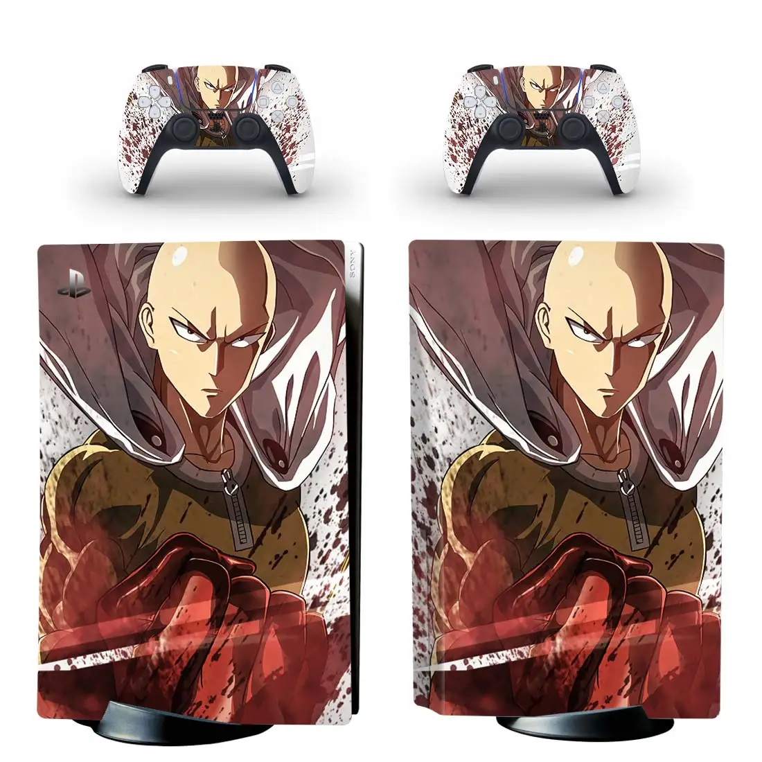 Наклейка One Punch Man PS5 для консоли PlayStation 5 и 2 контроллера