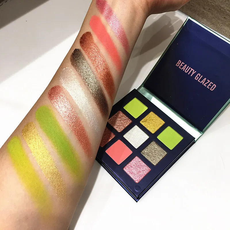 9 цветов матовый мерцающий неоновый глиттер тени для век телесный теней палитра пудра водостойкая пигментированная палитра для макияжа инструменты