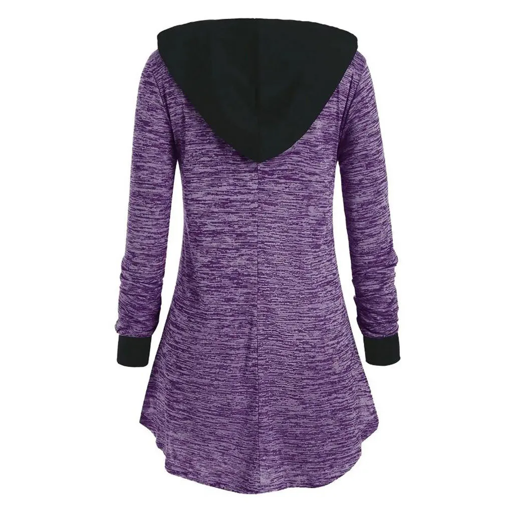 Женская толстовка с капюшоном и длинным рукавом из полиэстера | одежда