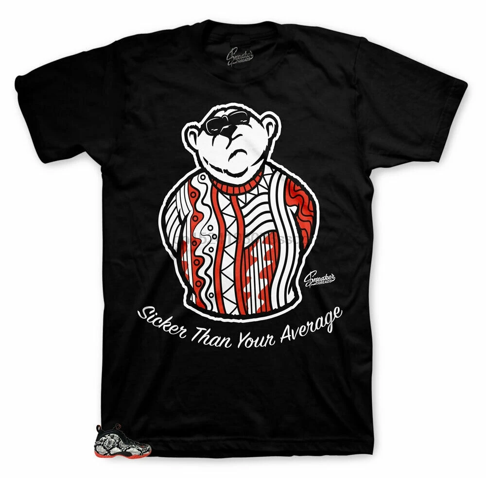

Bear Tee Foams - BIG Shirt Match Foamposite Snakeskin Habanero Red