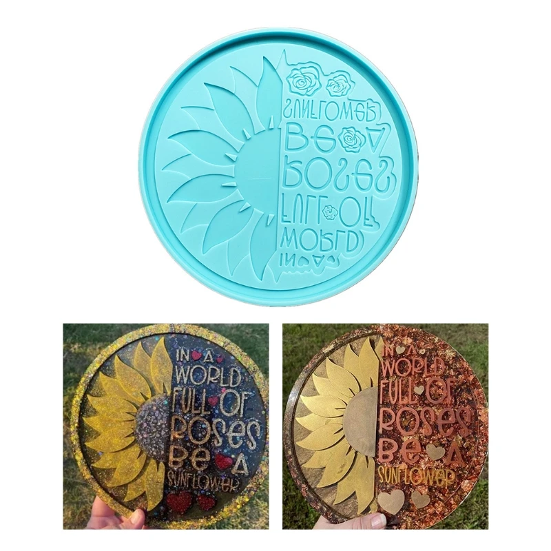 

Sunflower Resin Molds Gartful Silicone Round Coaster Mold Epoxy Resin Casting Molds for Making Faux Agate Slice Cup Mat