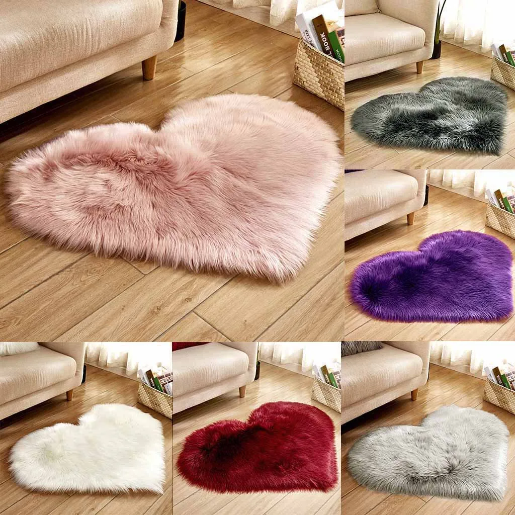 

2021top Wool Imitation Sheepskin Rugs Faux Fur Non Slip Bedroom Shaggy Carpet Mats Home Decoration